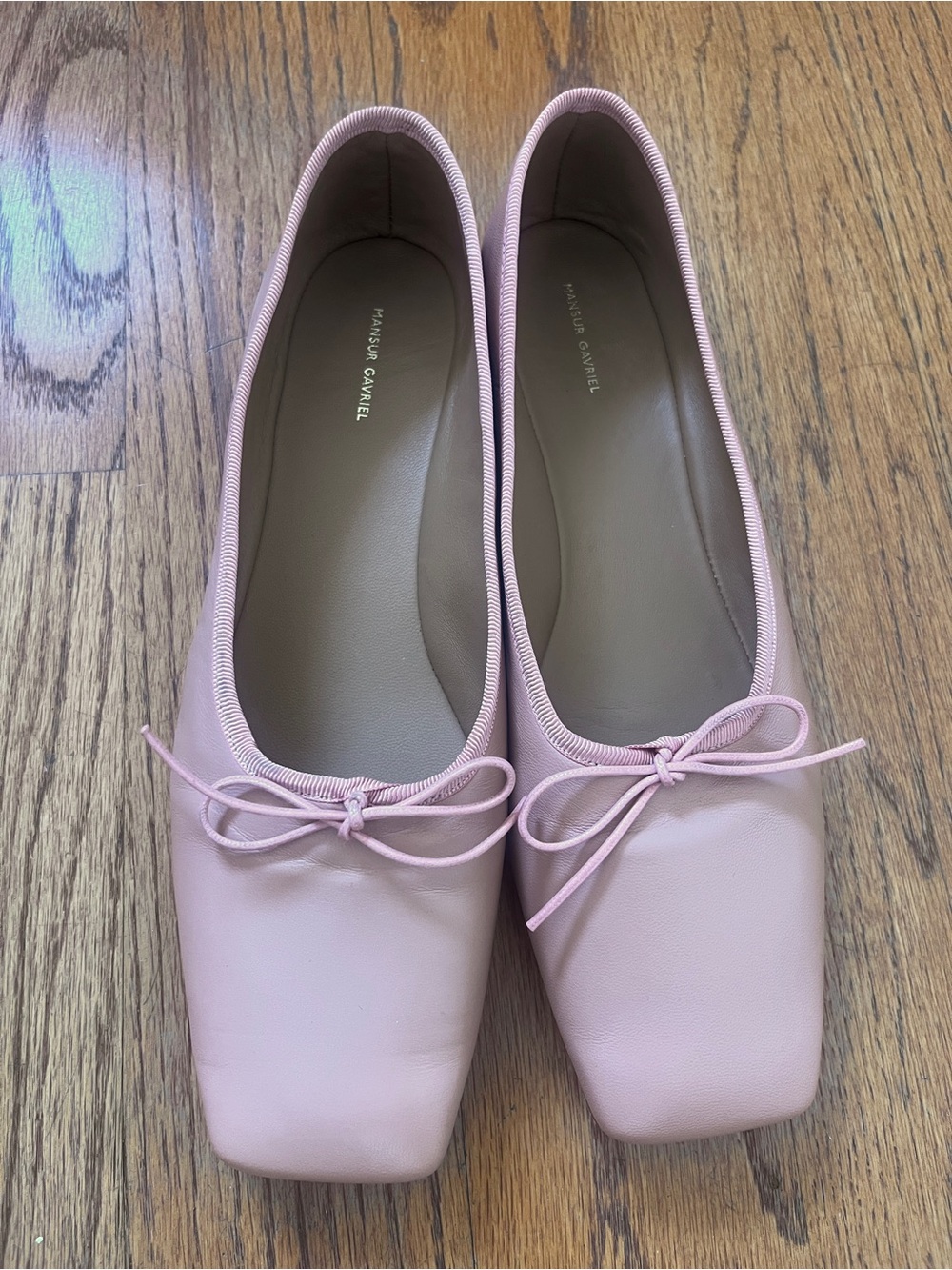 Sz38-Mansur Gavriel Cipri Leather Ballet Flats - Picture 2 of 5